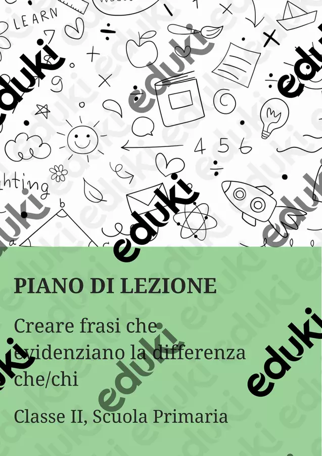 Creare frasi che evidenziano la differenza che:chi Piani di lezione - Creare frasi che evidenziano la differenza che:chi - Maestra di Italiano - Pagina di copertina