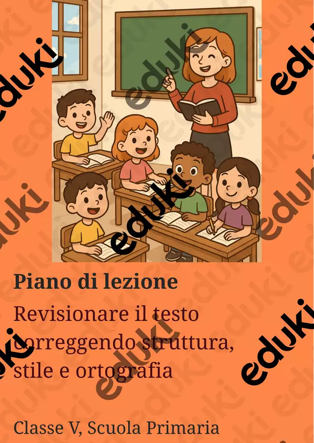Revisionare il testo correggendo struttura, stile e ortografia Piani di lezione - Revisionare il testo correggendo struttura, stile e ortografia - Maestra di Italiano - Pagina di copertina