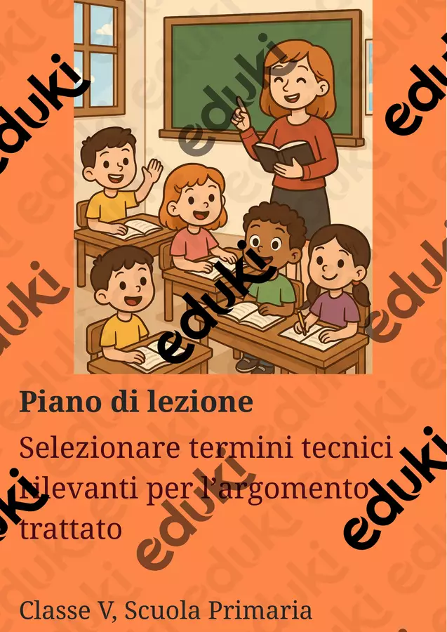 Selezionare termini tecnici rilevanti per l’argomento trattato Piani di lezione - Selezionare termini tecnici rilevanti per l’argomento trattato - Maestra di Italiano - Pagina di copertina