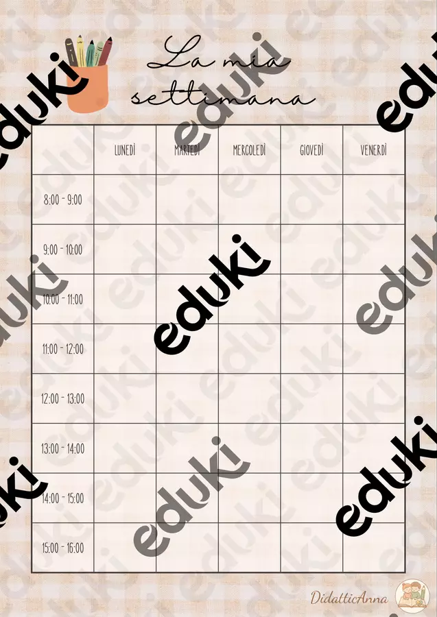 📝 La mia settimana | Planning GRATUITO per insegnanti Altro tipo di materiale - 📝 La mia settimana | Planning GRATUITO per insegnanti - DidatticAnna - Pagina di copertina