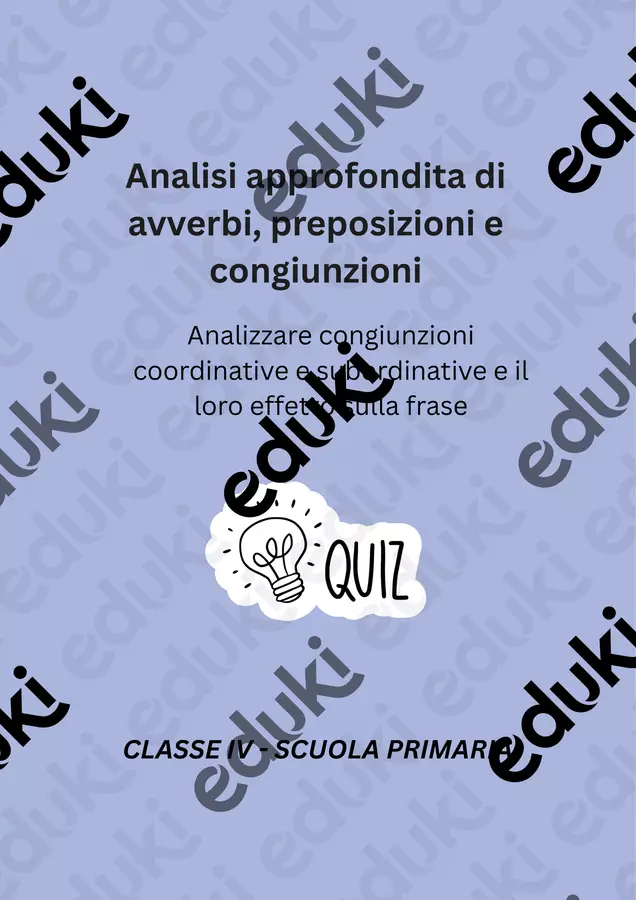 Analizzare congiunzioni coordinative e subordinative e il loro effetto sulla frase - Quiz Quiz - Analizzare congiunzioni coordinative e subordinative e il loro effetto sulla frase - Quiz - Maestra di Italiano - Pagina di copertina