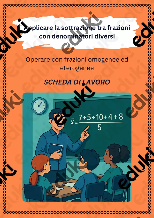 Applicare la sottrazione tra frazioni con denominatori diversi Esercizi - Applicare la sottrazione tra frazioni con denominatori diversi - Matematica Insieme - Pagina di copertina