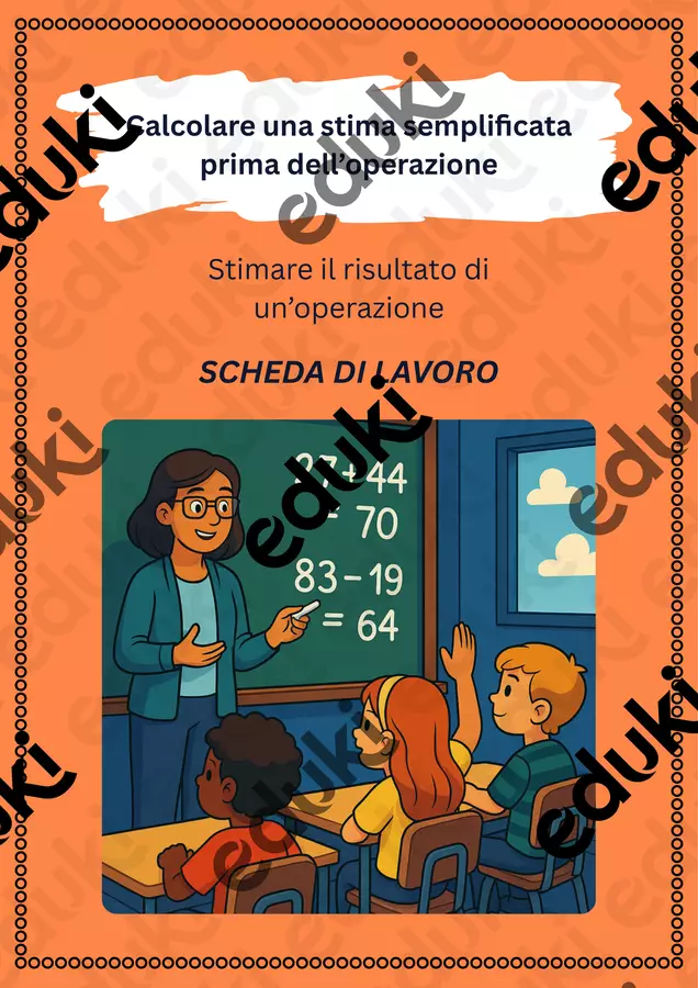 Calcolare una stima semplificata prima dell’operazione: stimare il risultato di un'operazione Esercizi - Calcolare una stima semplificata prima dell’operazione: stimare il risultato di un'operazione - Matematica Insieme - Pagina di copertina