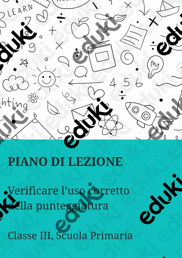 Verificare l’uso corretto della punteggiatura Piani di lezione - Verificare l’uso corretto della punteggiatura - Maestra di Italiano - Pagina di copertina