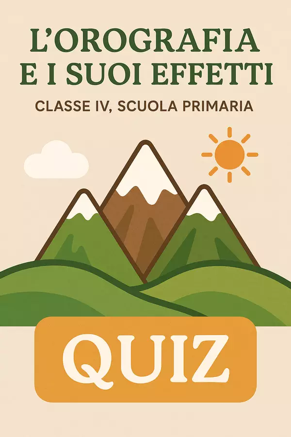L´orografia e i suoi effetti - Quiz Quiz - L´orografia e i suoi effetti - Quiz - Maestra Geo Giulia - Pagina di copertina