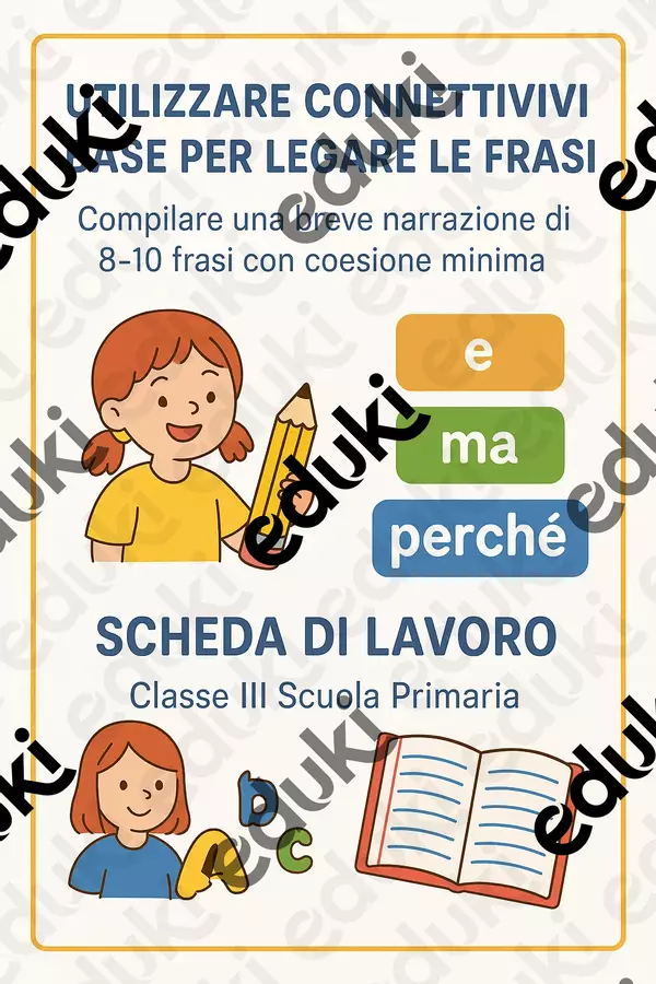 Utilizzare connettivi base per legare le frasi Schede informative - Utilizzare connettivi base per legare le frasi - Maestra di Italiano - Pagina di copertina