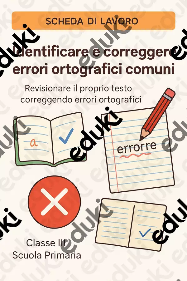Identificare e correggere errori ortografici comuni Schede informative - Identificare e correggere errori ortografici comuni - Maestra di Italiano - Pagina di copertina