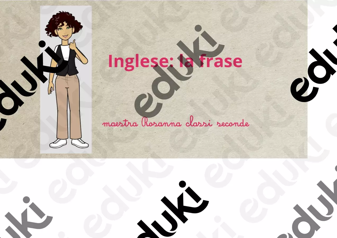 Impariamo a formare una frase in inglese Presentazioni / Lavagne - Impariamo a formare una frase in inglese - Maestra Rosanna - Pagina di copertina
