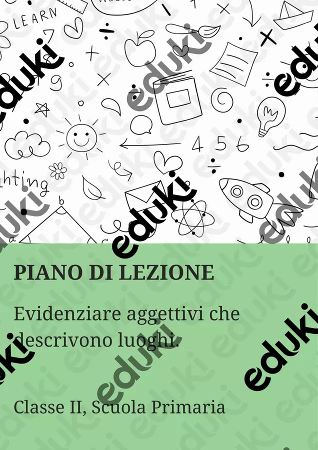Evidenziare aggettivi che descrivono luoghi - PL Piani di lezione - Evidenziare aggettivi che descrivono luoghi - PL - Maestra di Italiano - Pagina di copertina