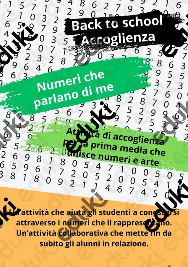 Accoglienza: numeri che parlano di me Materiale di supporto/inclusione - Accoglienza: numeri che parlano di me - Manuela Busnelli - Pagina di copertina