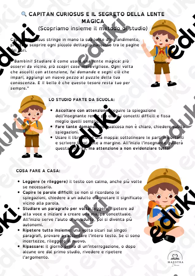 METODO DI STUDIO (Percorso per la classe terza) Materiale di supporto/inclusione - METODO DI STUDIO (Percorso per la classe terza) - maestra.ilaria - Pagina di copertina
