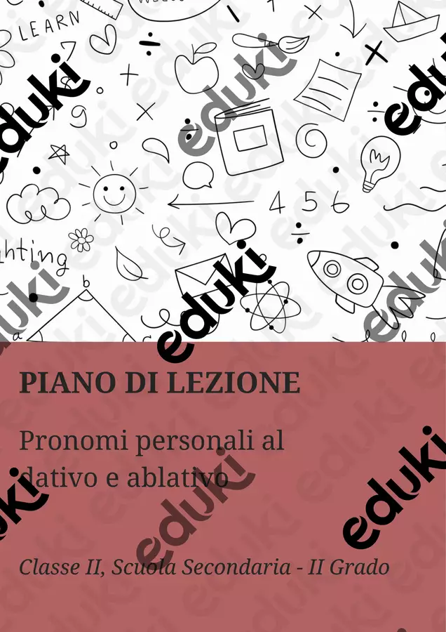 Pronomi personali al dativo e ablativo - PL Piani di lezione - Pronomi personali al dativo e ablativo - PL - Maestra di Italiano - Pagina di copertina