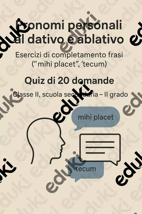 Pronomi personali al dativo e ablativo - Quiz Quiz - Pronomi personali al dativo e ablativo - Quiz - Maestra di Italiano - Pagina di copertina