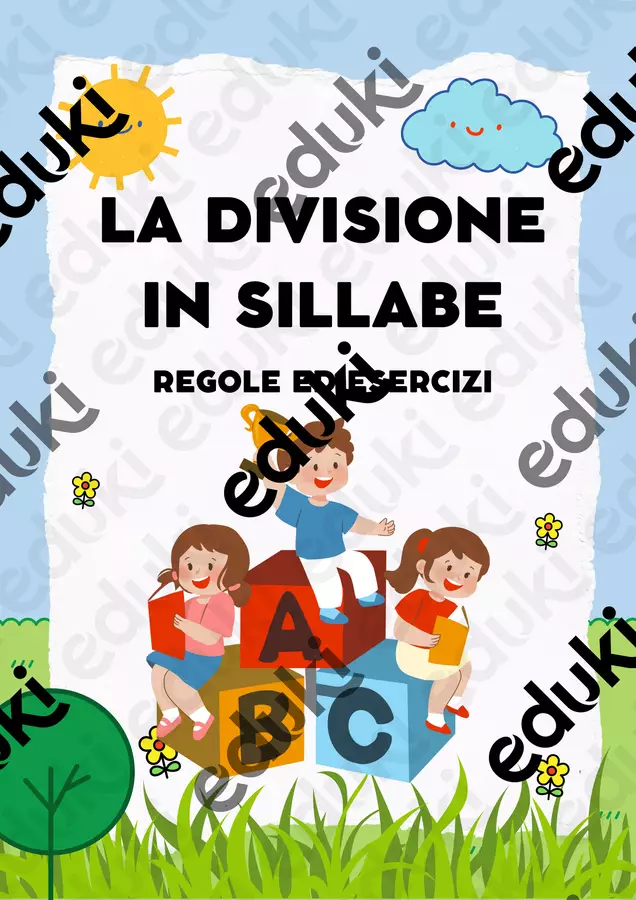 LA DIVISIONE IN SILLABE, REGOLE ED ESERCIZI Esercizi - LA DIVISIONE IN SILLABE, REGOLE ED ESERCIZI - Martina P. - Pagina di copertina
