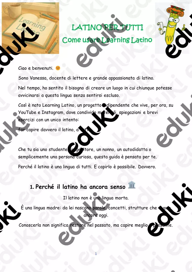 Mini guida gratuita - come usare Learning Latino Opere didattiche / Libri di testo - Mini guida gratuita - come usare Learning Latino - Learning Latino - Pagina di copertina