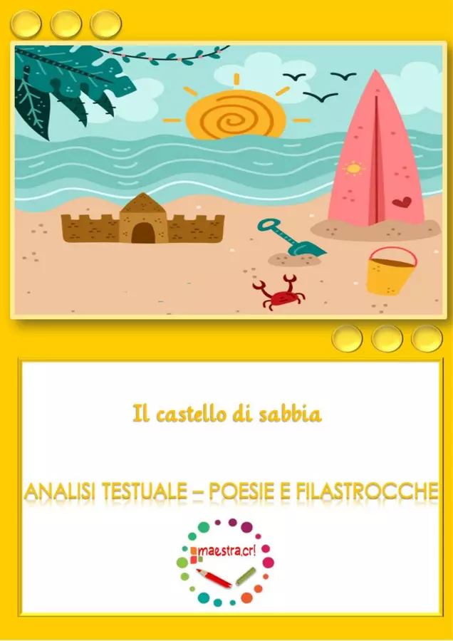 Raccolta di attività - Il Castello di sabbia Esercizi - Raccolta di attività - Il Castello di sabbia - maestra.cri - Pagina di copertina