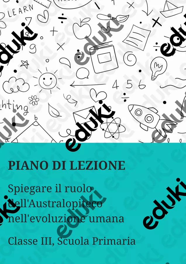 Spiegare il ruolo dell'Australopiteco nell'evoluzione umana Piani di lezione - Spiegare il ruolo dell'Australopiteco nell'evoluzione umana - La Macchina del Sapere - Pagina di copertina