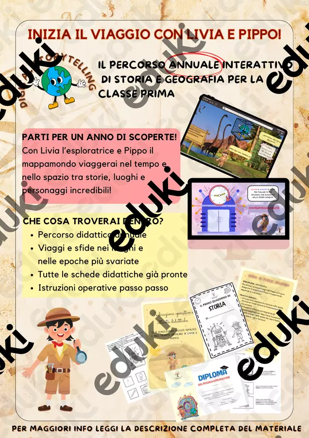 PERCORSO ANNUALE INTERATTIVO: Storia + Geografia Esercizi - PERCORSO ANNUALE INTERATTIVO: Storia + Geografia - Un albo per maestra - Pagina di copertina