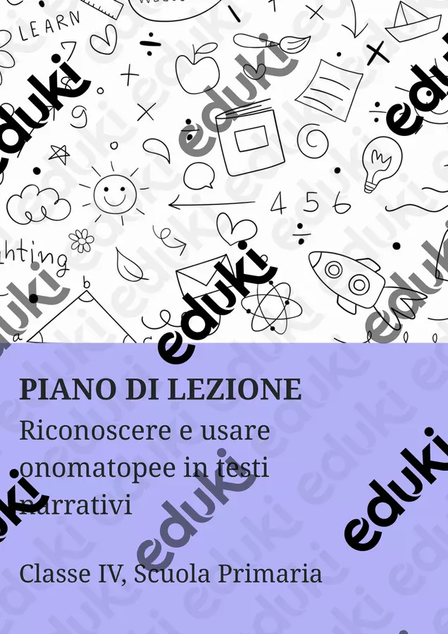 Riconoscere e usare onomatopee in testi narrativi - PL Piani di lezione - Riconoscere e usare onomatopee in testi narrativi - PL - Maestra di Italiano - Pagina di copertina