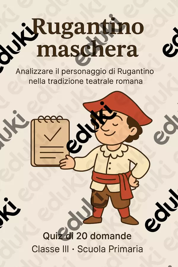 Analizzare il personaggio di Rugantino nella tradizione teatrale romana - Quiz Quiz - Analizzare il personaggio di Rugantino nella tradizione teatrale romana - Quiz - Maestra di Italiano - Pagina di copertina