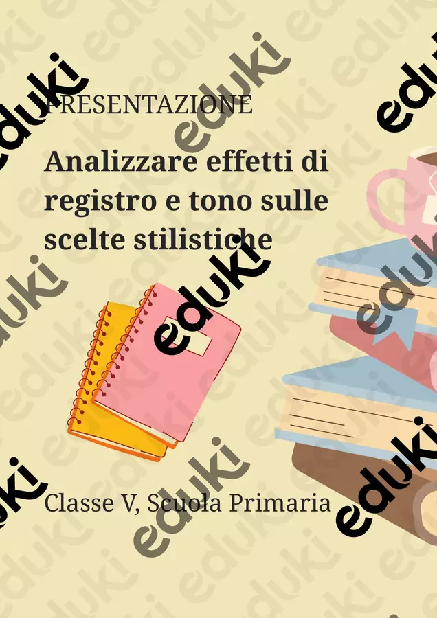 Analizzare effetti di registro e tono sulle scelte stilistiche Presentazioni / Lavagne - Analizzare effetti di registro e tono sulle scelte stilistiche - Maestra di Italiano - Pagina di copertina