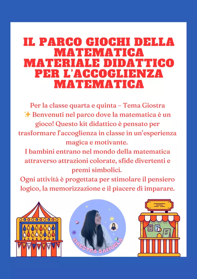 Accoglienza Matematica - Classe Quarta Audio - Accoglienza Matematica - Classe Quarta - Maestra Samuela - Pagina di copertina