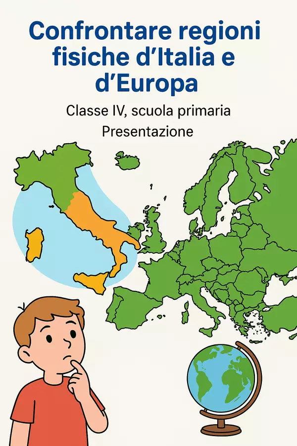 Confrontare regioni fisiche d'Italia e d'Europa - Presentazione Presentazioni / Lavagne - Confrontare regioni fisiche d'Italia e d'Europa - Presentazione - Maestra Geo Giulia - Pagina di copertina