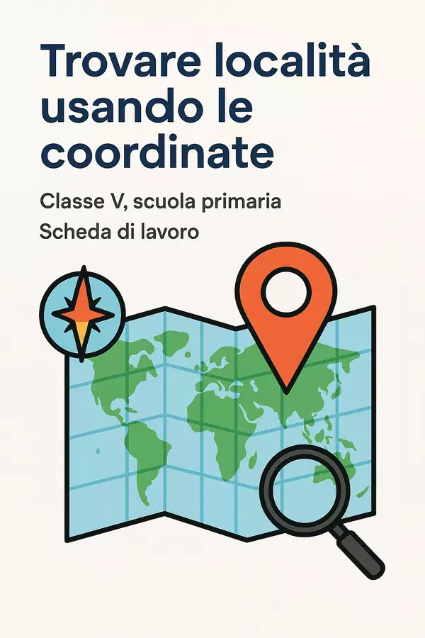 Raccolta di materiali: Coordinate geografiche e cartografia Esercizi - Raccolta di materiali: Coordinate geografiche e cartografia - Maestra Geo Giulia - Pagina di copertina