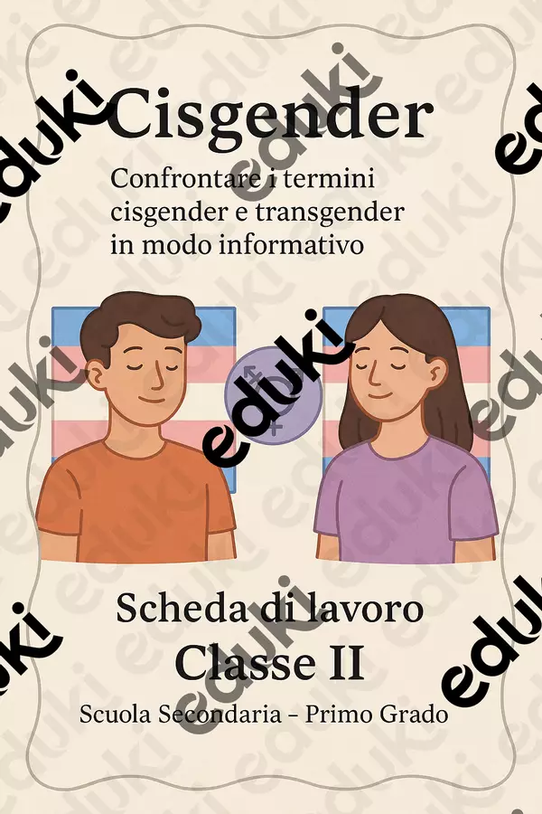 Confrontare i termini cisgender e transgender in modo informativo Schede informative - Confrontare i termini cisgender e transgender in modo informativo - Maestra di Italiano - Pagina di copertina