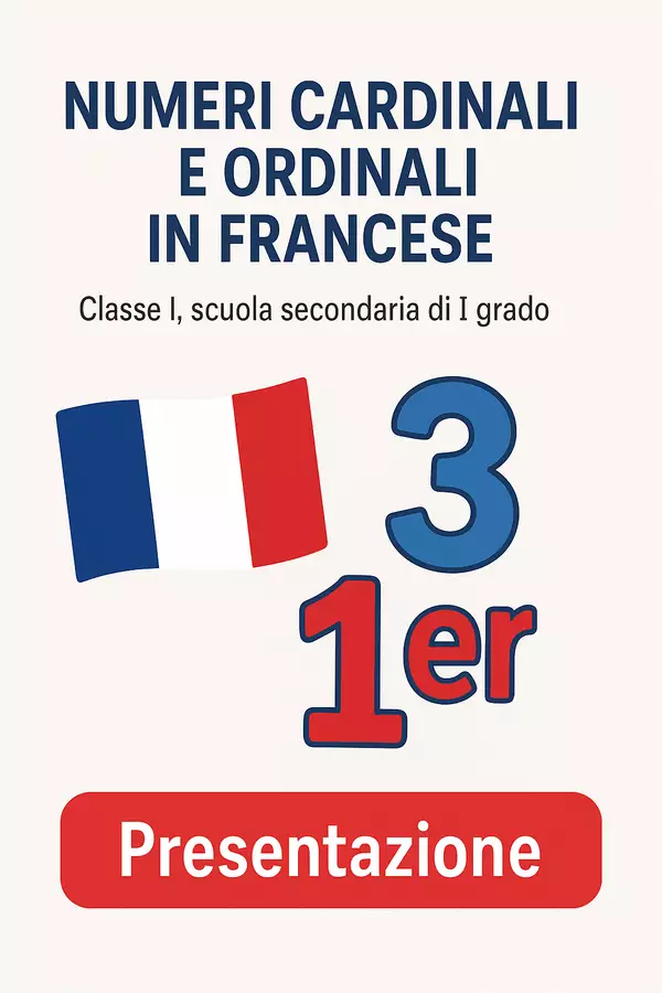 Numeri cardinali e ordinali in francese Presentazioni / Lavagne - Numeri cardinali e ordinali in francese - English Classroom 🇬🇧 - Pagina di copertina