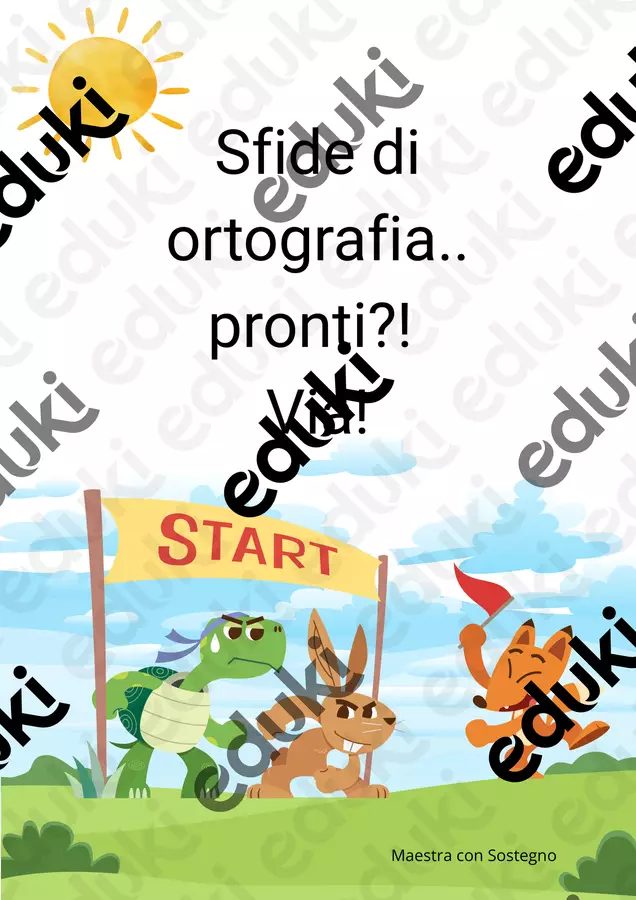Sfide di ortografia... Pronti?! Via! Esercizi - Sfide di ortografia... Pronti?! Via! - Maestra con sostegno - Pagina di copertina