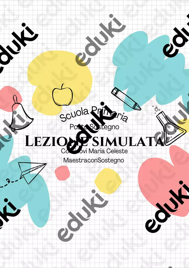 Lezione simulata posto sostegno primaria-tfa-anno di prova Materiale di supporto/inclusione - Lezione simulata posto sostegno primaria-tfa-anno di prova - Maestra con sostegno - Pagina di copertina