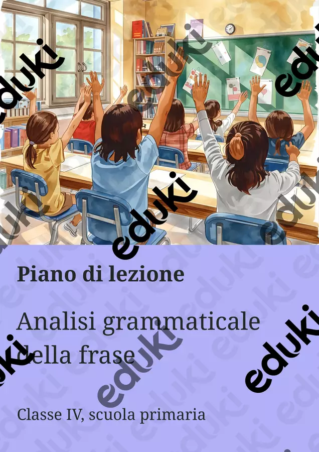 Analisi grammaticale della frase Piani di lezione - Analisi grammaticale della frase - Maestra di Italiano - Pagina di copertina