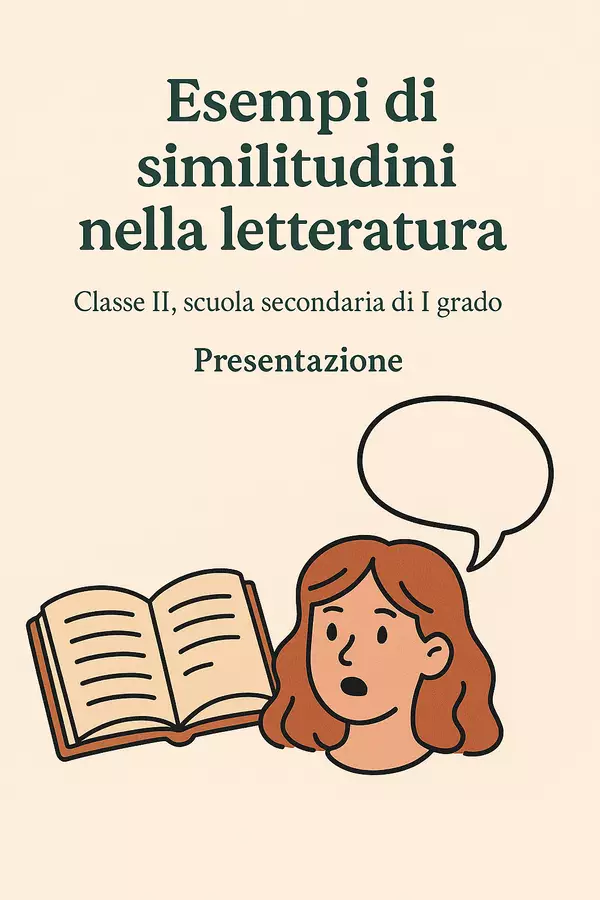Esempi di similitudini nella letteratura Presentazioni / Lavagne - Esempi di similitudini nella letteratura - Maestra di Italiano - Pagina di copertina