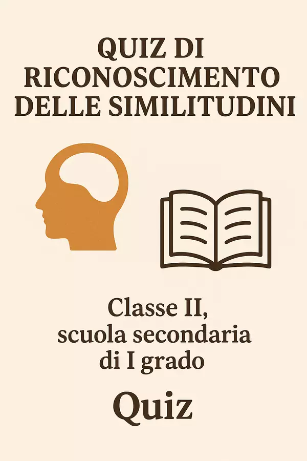 Quiz di riconoscimento delle similitudini Quiz - Quiz di riconoscimento delle similitudini - Maestra di Italiano - Pagina di copertina