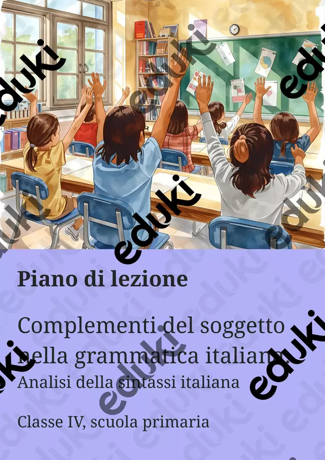 Complementi del soggetto nella grammatica italiana Piani di lezione - Complementi del soggetto nella grammatica italiana - Maestra di Italiano - Pagina di copertina