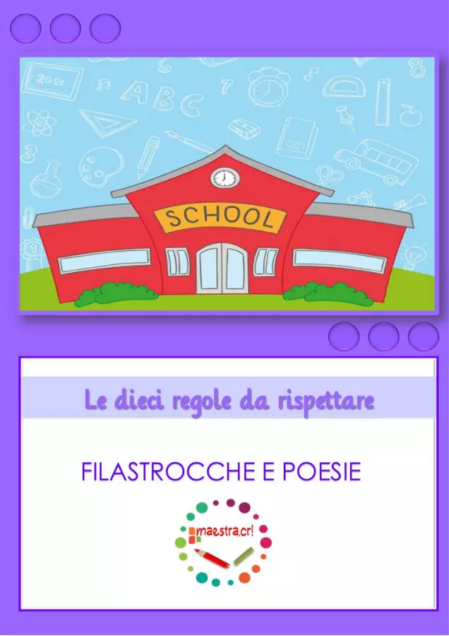 Filastrocca delle dieci regole Esercizi - Filastrocca delle dieci regole - maestra.cri - Pagina di copertina