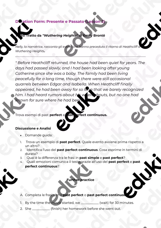 Duration Form - Grammar practice Esercizi - Duration Form - Grammar practice - ProfVale - Pagina di copertina