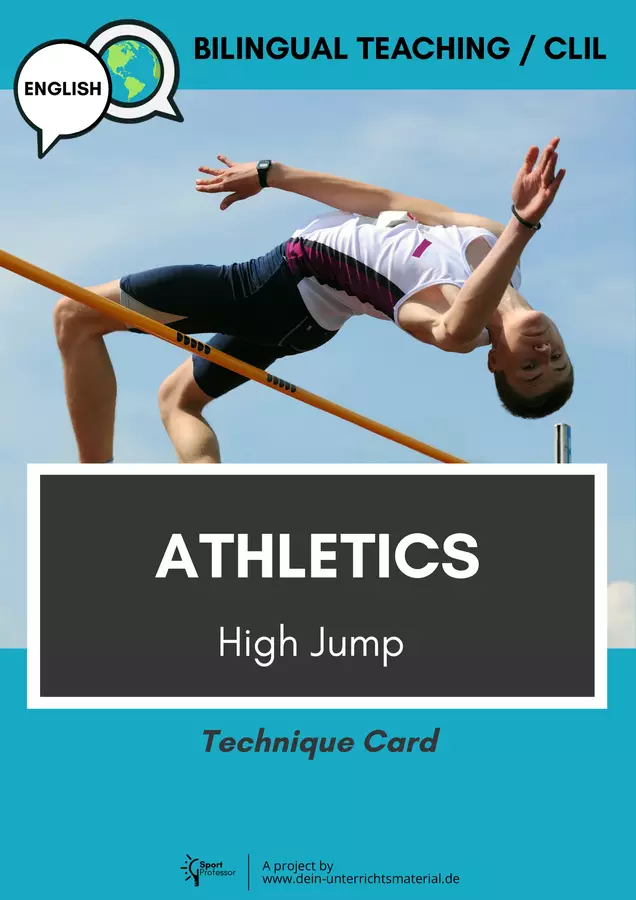 Athletics⎮High Jump - Technique card (English, CLIL) Flashcard - Athletics⎮High Jump - Technique card (English, CLIL) - Sportprofessor - Pagina di copertina