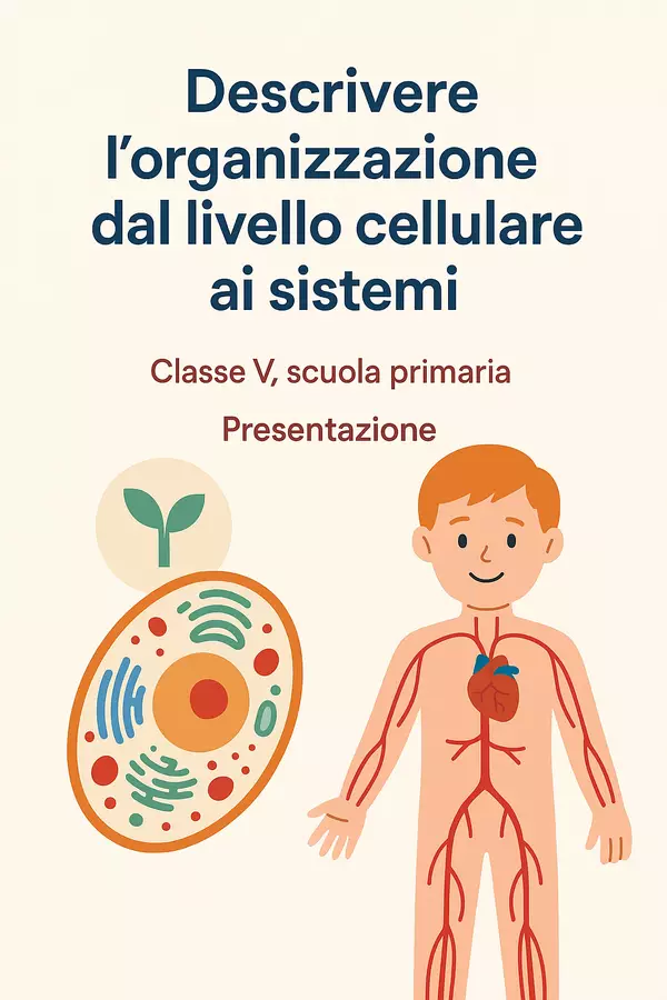 Descrivere l’organizzazione dal livello cellulare ai sistemi Presentazioni / Lavagne - Descrivere l’organizzazione dal livello cellulare ai sistemi - Scienza Magica - Pagina di copertina