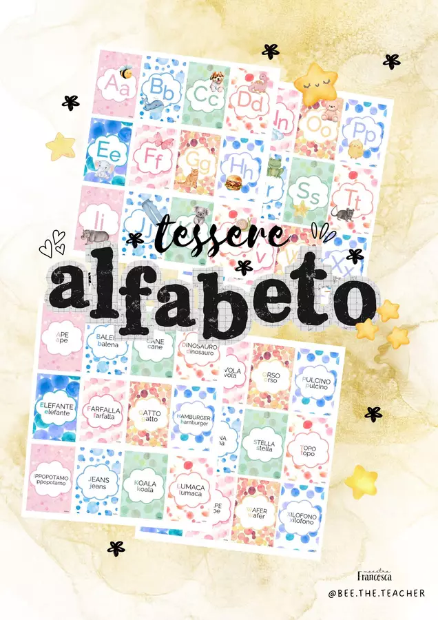 ALFABETIERE PORTATILE - tessere alfabeto Materiale di supporto/inclusione - ALFABETIERE PORTATILE - tessere alfabeto - Bee.the.teacher - maestra Francesca - Pagina di copertina