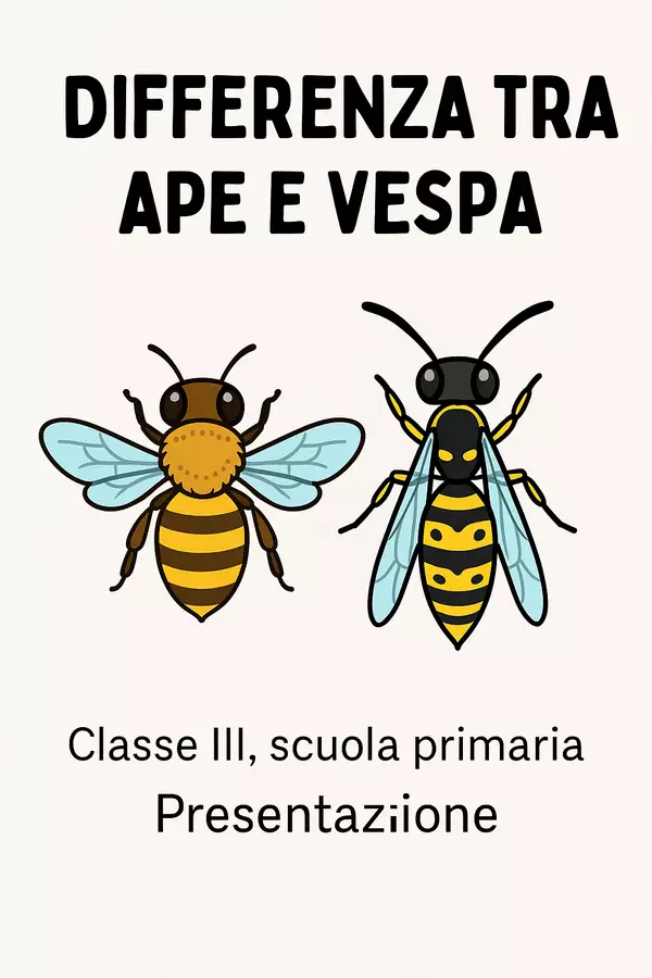 Differenza tra ape e vespa Presentazioni / Lavagne - Differenza tra ape e vespa - Scienza Magica - Pagina di copertina