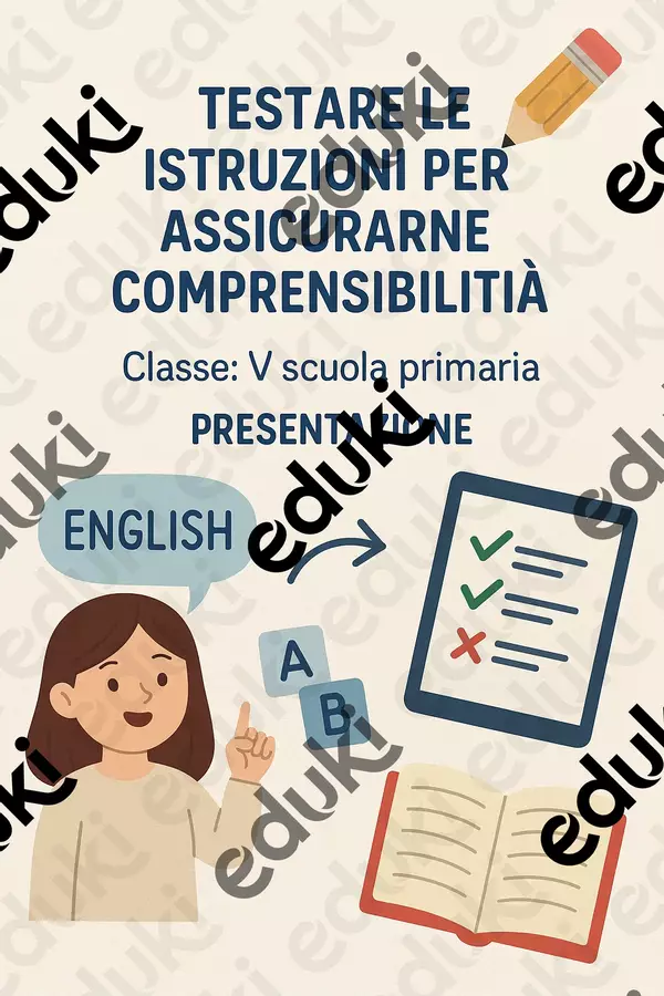 Testare le istruzioni per assicurarne comprensibilità Presentazioni / Lavagne - Testare le istruzioni per assicurarne comprensibilità - English Classroom 🇬🇧 - Pagina di copertina