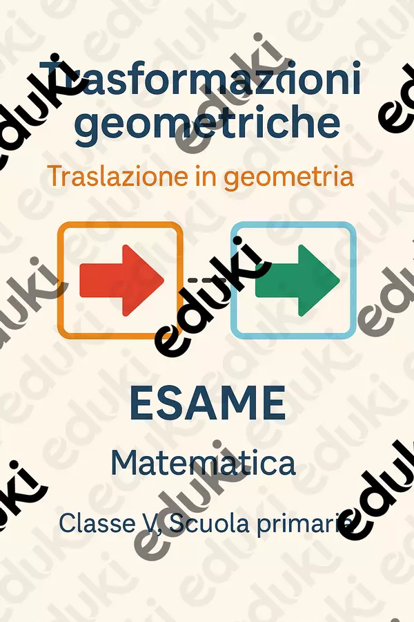 Trasformazioni geometriche: traslazione in geometria. Compiti in classe/Test - Trasformazioni geometriche: traslazione in geometria. - Matematica Insieme - Pagina di copertina