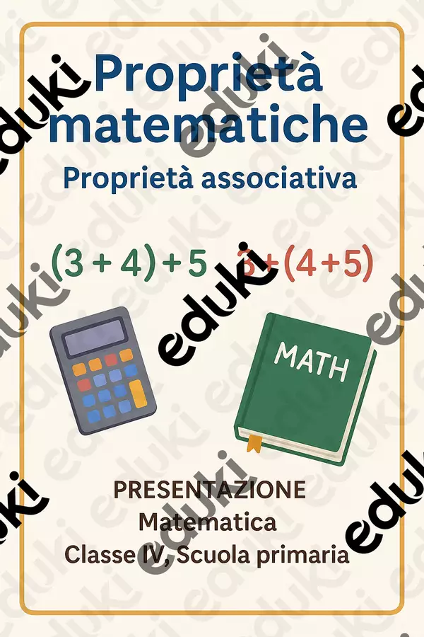Proprietà matematiche: Proprietà associativa Presentazioni / Lavagne - Proprietà matematiche: Proprietà associativa - Matematica Insieme - Pagina di copertina