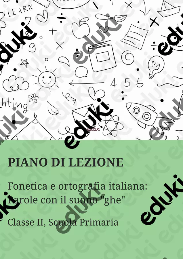 Fonetica e ortografia: parole con il suono "ghe" Piani di lezione - Fonetica e ortografia: parole con il suono "ghe" - Maestra di Italiano - Pagina di copertina
