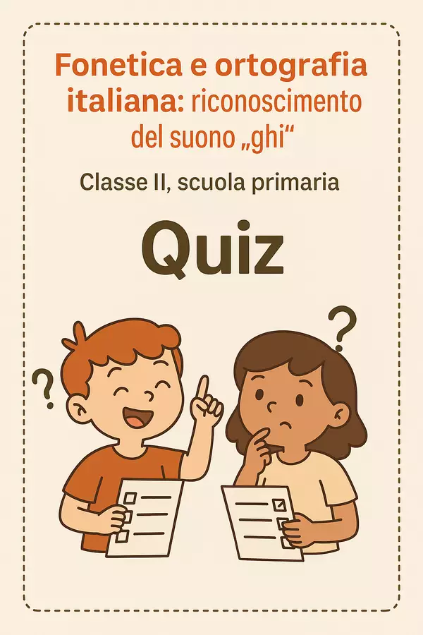 Fonetica e ortografia: riconoscimento del suono "ghi" Compiti in classe/Test - Fonetica e ortografia: riconoscimento del suono "ghi" - Maestra di Italiano - Pagina di copertina