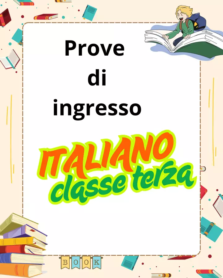 Prove di ingresso ITALIANO classe terza Esercizi - Prove di ingresso ITALIANO classe terza - marpic - Pagina di copertina