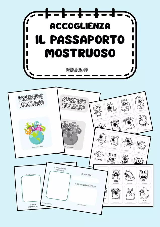 ACCOGLIENZA: IL PASSAPORTO MOSTRUOSO Giochi - ACCOGLIENZA: IL PASSAPORTO MOSTRUOSO - homemademamma - Pagina di copertina