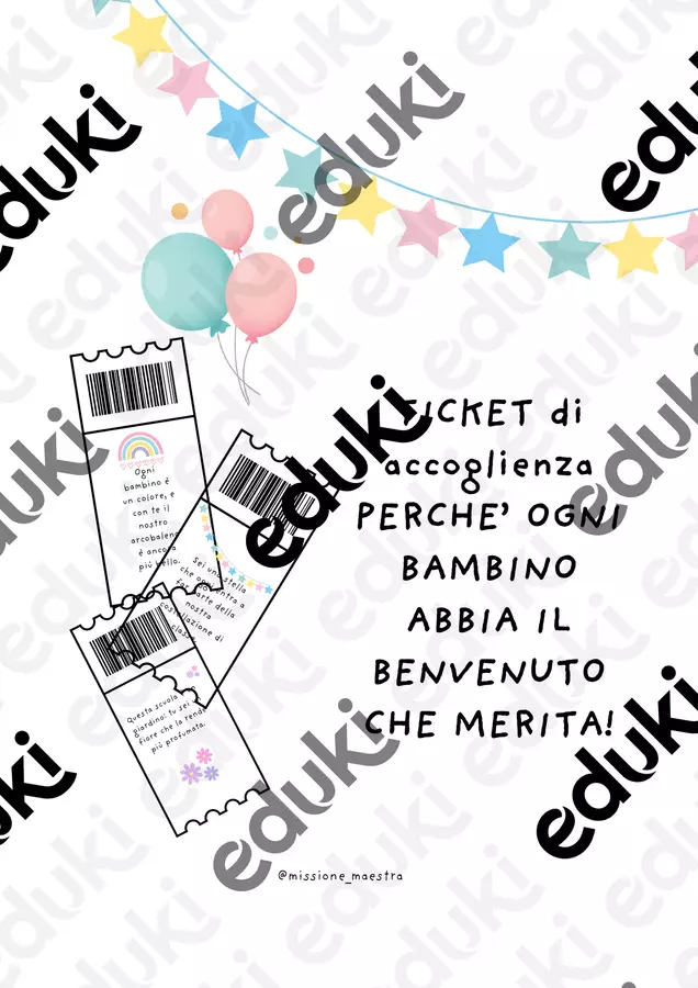 TICKET di accoglienza Etichette / Segnalibri - TICKET di accoglienza - missione_maestra - Pagina di copertina